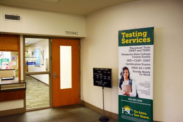 Accessible testing services for placement tests, GED, and certification exams at Pensacola State Col.
