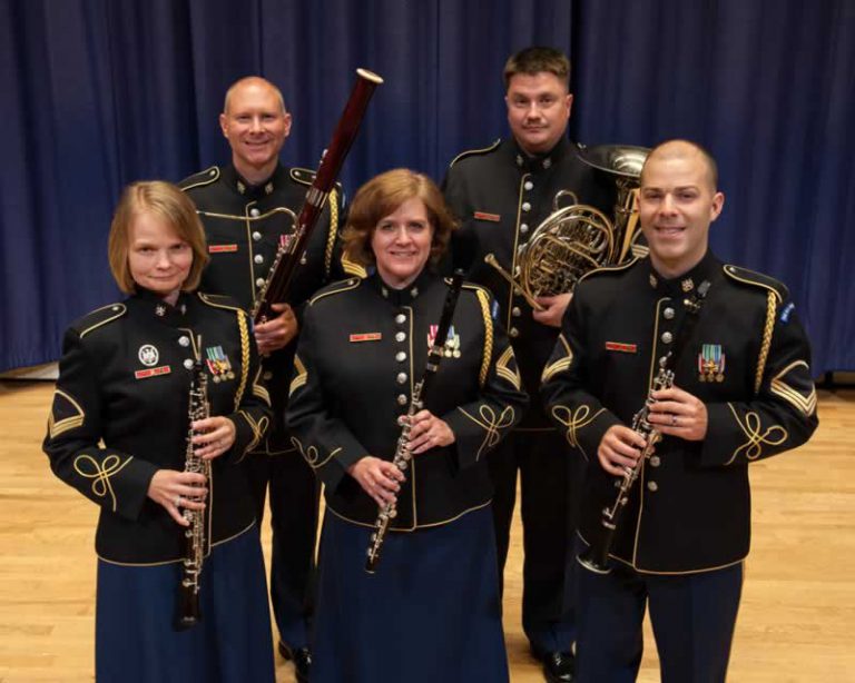 U.S. Army woodwind quintet presenting a free concert at Pensacola State College on May 26.