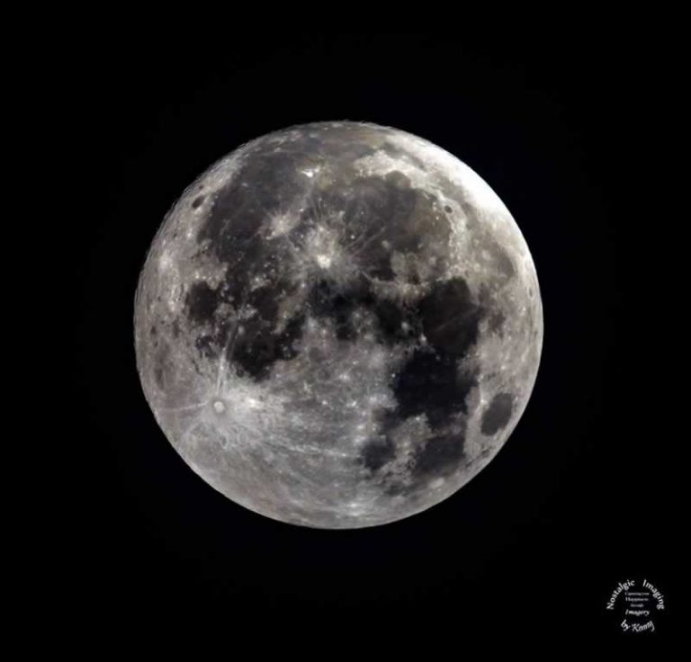 Supermoon over the night sky at Pensacola State College.