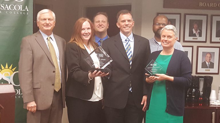 Higher education award recognition for Pensacola State College's excellence in innovation.