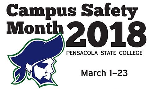 decorative image of CampusSafetyPoster-2018 , Pensacola State to hold 2nd Campus Safety Month in March 2018-03-01 12:15:40