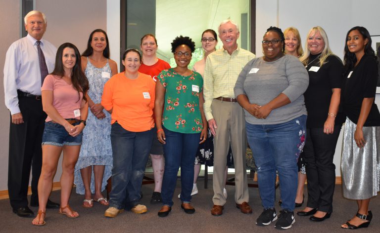 Sandy Sansing provides funding and inspiration to Pensacola State College scholarship recipients.