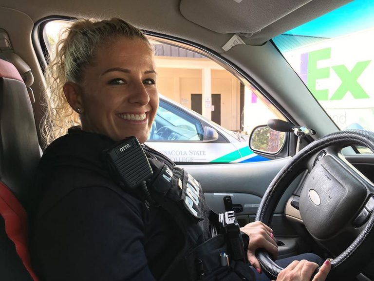 Police officer in uniform representing PSC Public Safety and campus security.