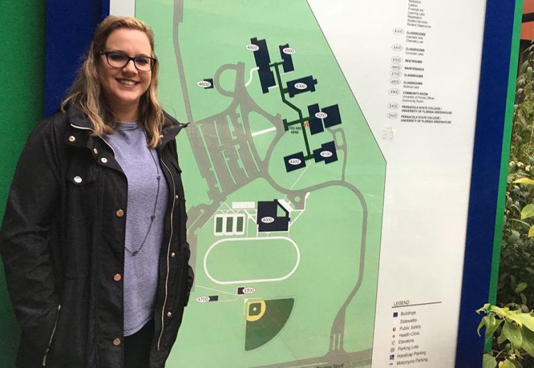 Milton campus map featuring key buildings and facilities at Pensacola State College.