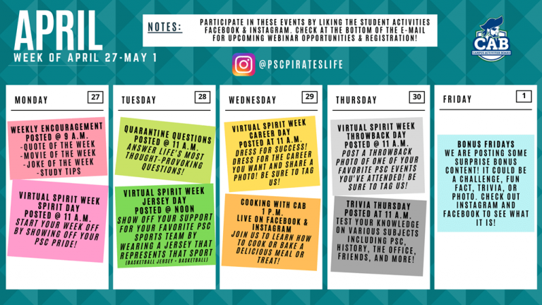 Virtual trips, online fun, and games help PSC students stay connected during campus shutdowns.