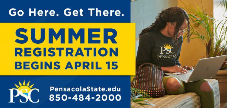 Summer registration begins April 15 at Pensacola State College.