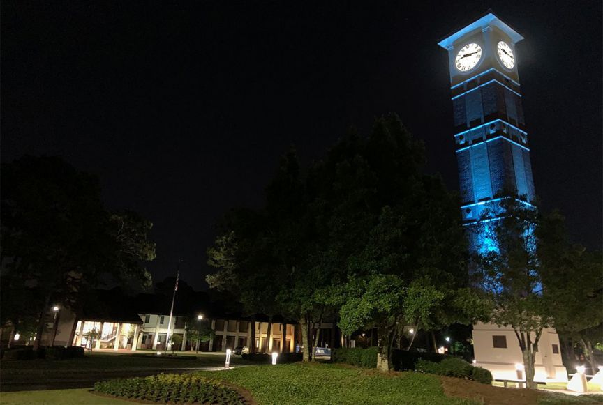 decorative image of clocktowerblue , PSC honors frontline heroes during COVID-19 crisis with Menge Tower tribute 2020-05-11 09:36:38