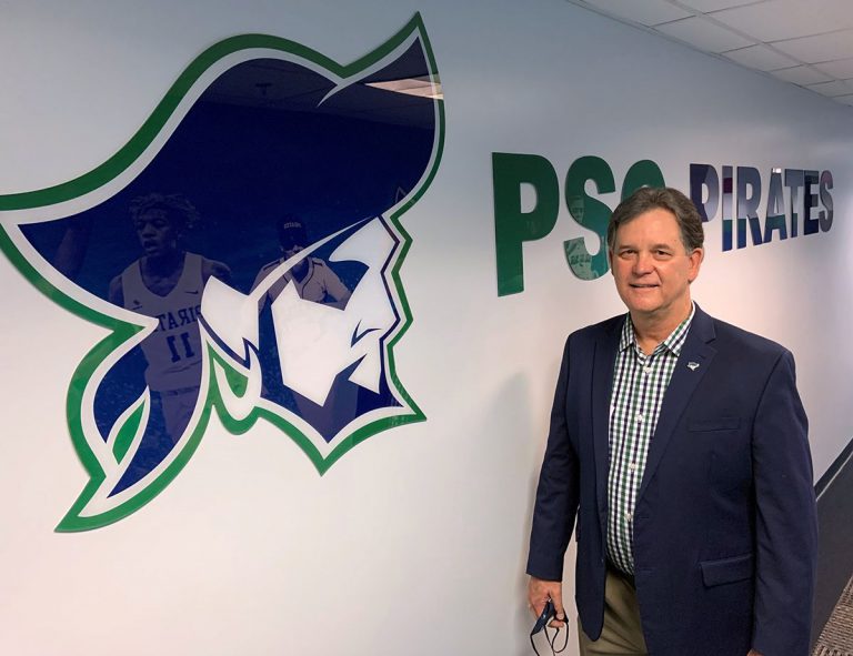 PSC Athletic Director Bill Hamilton at Pensacola State College sports facility.