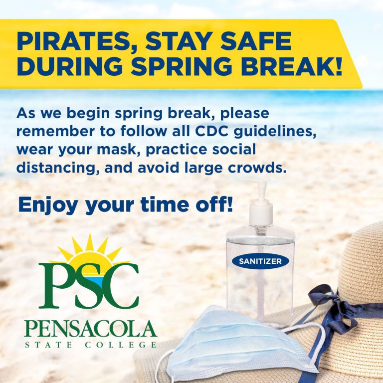 Healthy campus guidelines for COVID-19 safety at Pensacola State College.