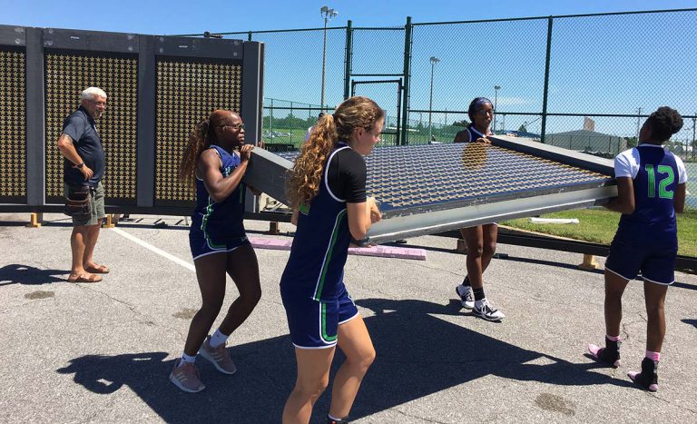 Construction of GoldStars Tribute Wall by PSC athletes for WSRE 9/11 commemoration PSC athletes help build GoldStars Tribute Wall for WSRE 9/11 memorial event.
