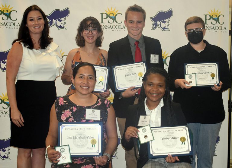 Honoring Excellence at PSC Recognition Event Students receiving awards at Pensacola State College’s ‘Recognizing Excellence’ reception.