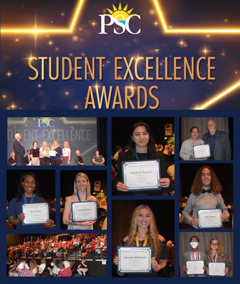 Optimized ALT text for higher education: PSC Student Excellence Awards honoring top students and ach.