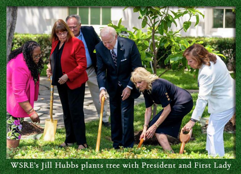 Tree planting ceremony featuring WSRE’s Jill Hubbs, President, and First Lady on White House Lawn du.