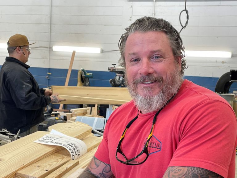 Retired Navy diver leading carpentry training at PSC Retired U.S. Navy diver now leads PSC Carpentry program, promoting skilled trades education.
