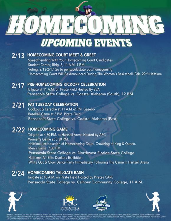 decorative image of Homecoming-Collective-Events-Flyer2222222222-2 , Pensacola State College brings back treasured tradition 2023-02-10 11:27:45