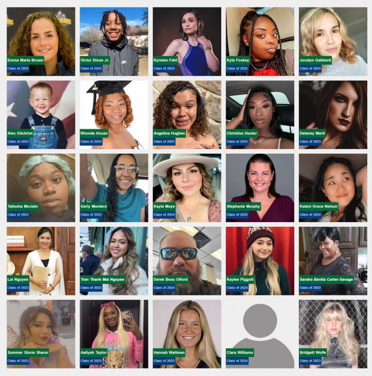 Diverse group of students participating in school election at Pensacola State College.