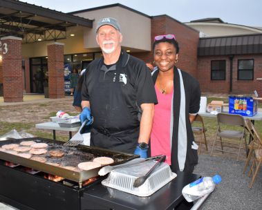 Outdoor cooking during college Homecoming celebration at Pensacola State College.