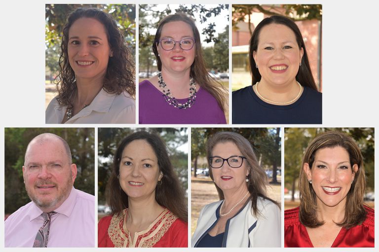 Diverse group of instructors recognized for educational leadership and excellence.