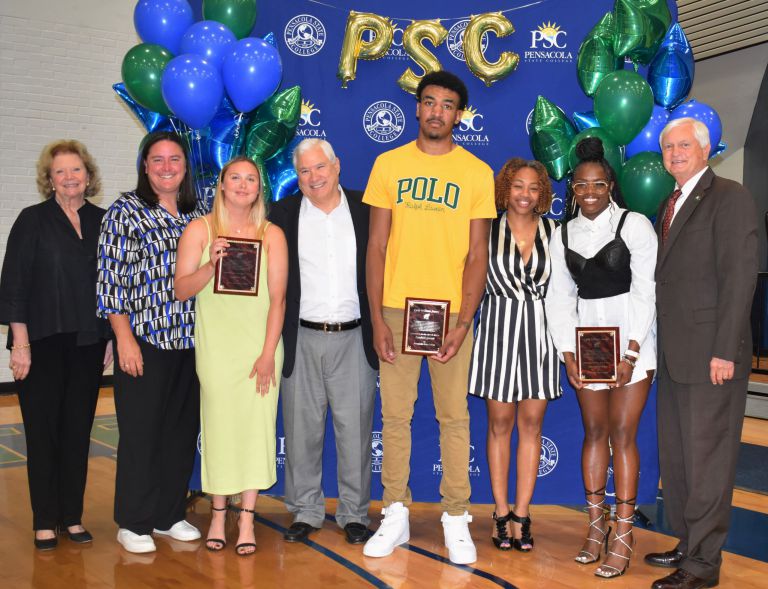 Student-athletes honored at PSC Sports Banquet with awards and recognition.