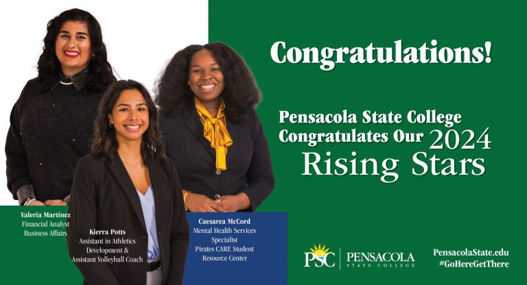 Diverse group of students recognized as 2024 Rising Stars at Pensacola State College.