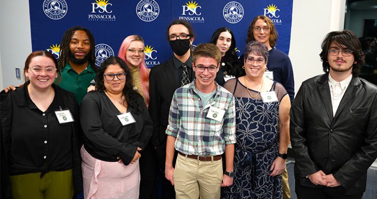 PSC Presidential, Robinson Honors Scholars, Student Ambassadors at Reception Diverse group of students and faculty celebrating honors and leadership at Pensacola State College e.