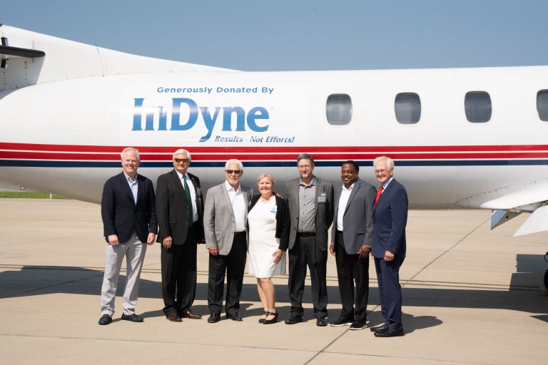 InDyne CEO Don Bishop and partners donate aircraft to Pensacola State for educational use.