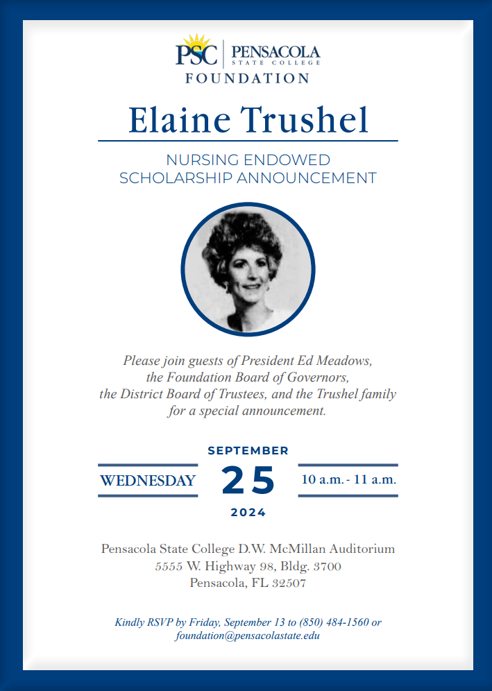 decorative image of Trushel , Elaine Trushel Nursing Endowed Scholarship Announcement 2024-08-20 14:49:22