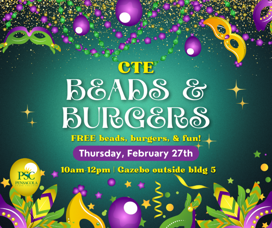 decorative image of CTE , Beads and Burgers Mardi Gras Celebration Hosted by CTE and TRIO 2025-02-26 14:21:37