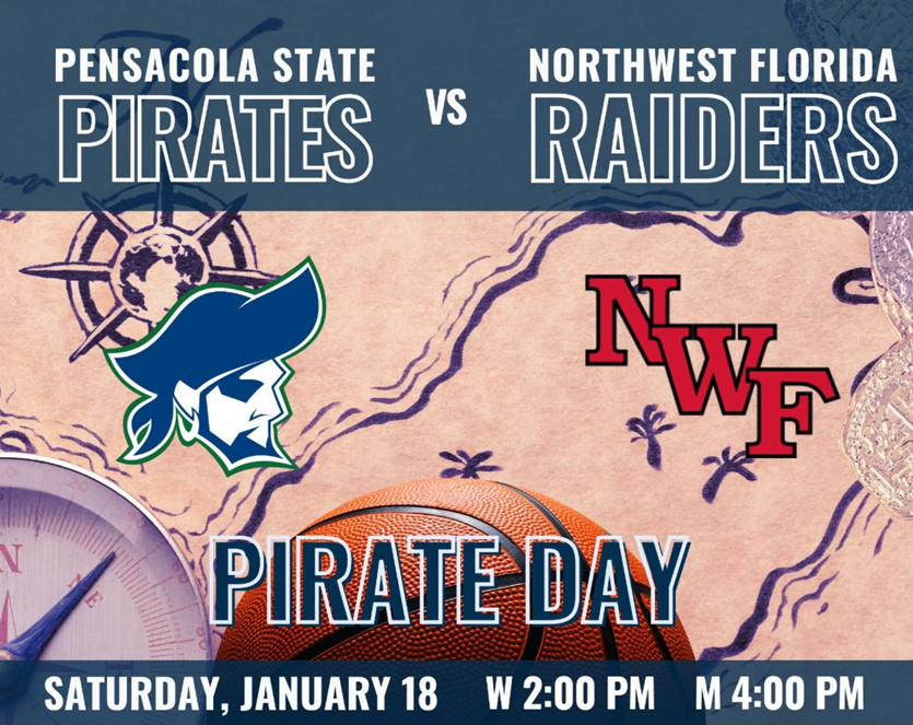 decorative image of Pirate-Day , PSC Pirate Day Jan. 18 against Northwest Florida State Raiders 2025-01-15 10:33:28