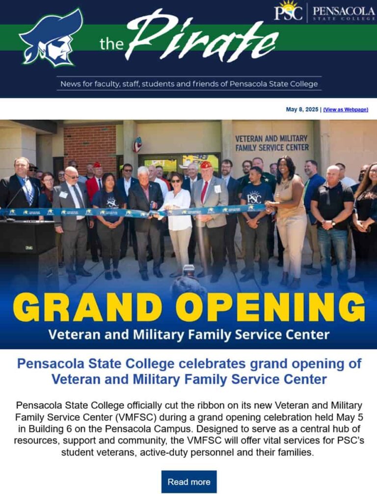 Veteran and military family support center grand opening event at Pensacola State College, May 8, 20.