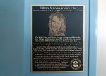 The commemorative plaque for the Liberty Sertoma Science Lab in Memory of Ami-Lee Wilder.