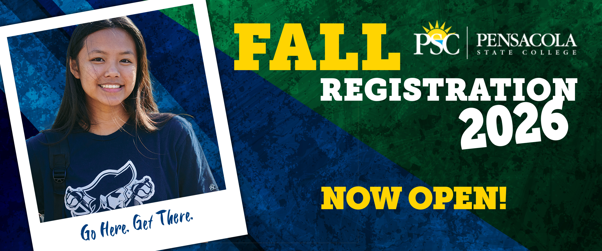 Decorative image of fall open registration.