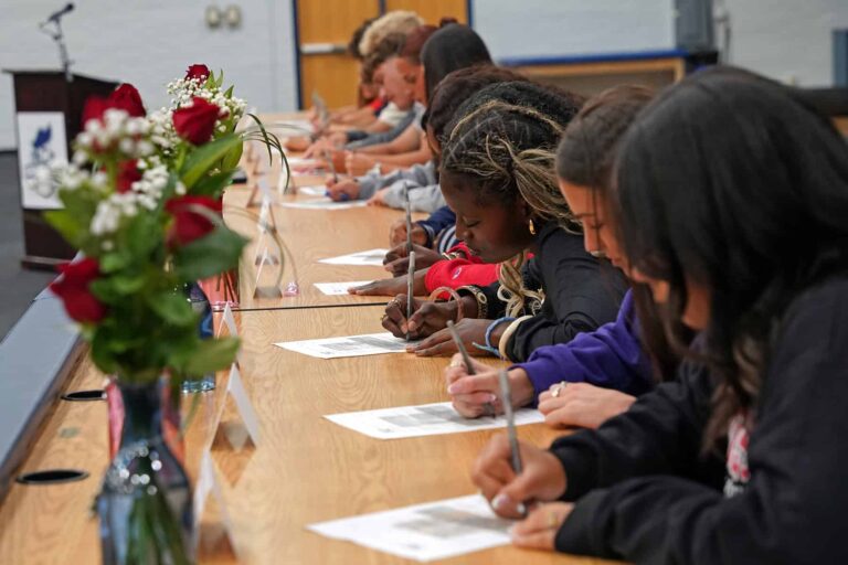 Picture of 2026 student athlete signing day.