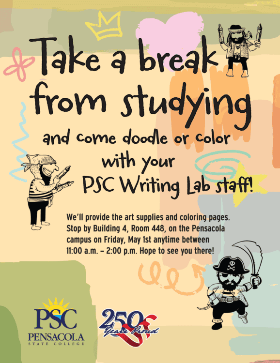 Decorative image of the Take a Break from Studying event on May 1,2026.