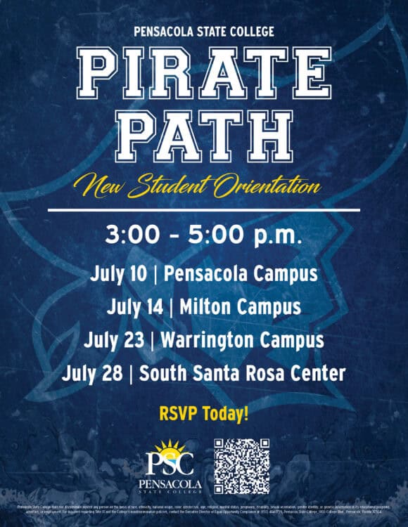 Pirate Path New Student Orientation flyer.