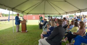 Image of ground breaking.
