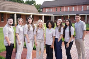 PSC Student Ambassadors for 2026-27, from left: Gabe Nees, Hannah Flannigan, Hope Lashley, Caroline Mitchem, Nicole McWilson, Emory Sellers, Karen Ramirez and Matthew Letavich.