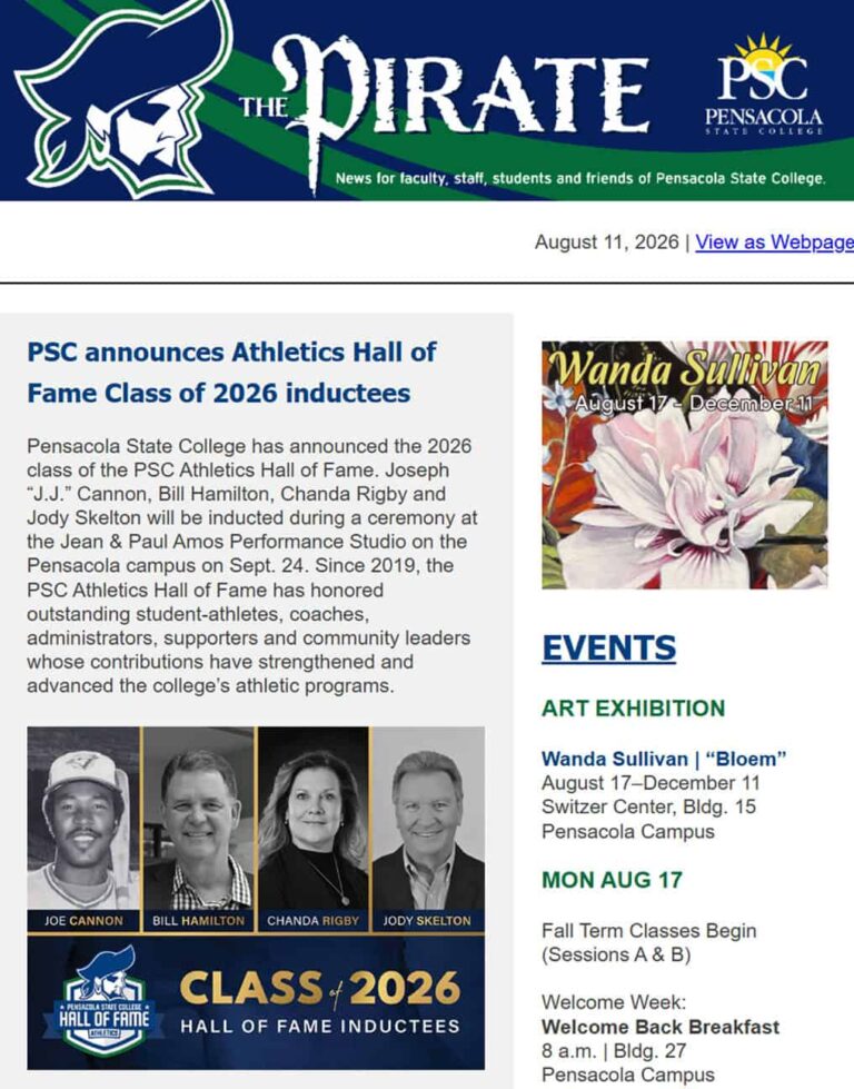 Image of the Pirate Newsletter 8/11/26.