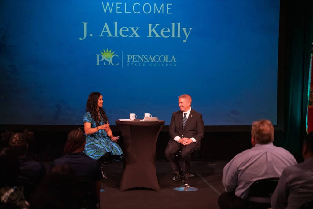 Kelly on stage during the meet-and-greet
