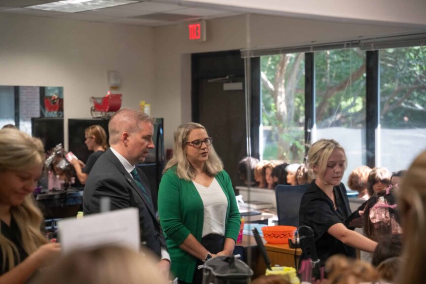 Kelly meets with students, faculty, staff, and members of the community during his PSC campus visit.