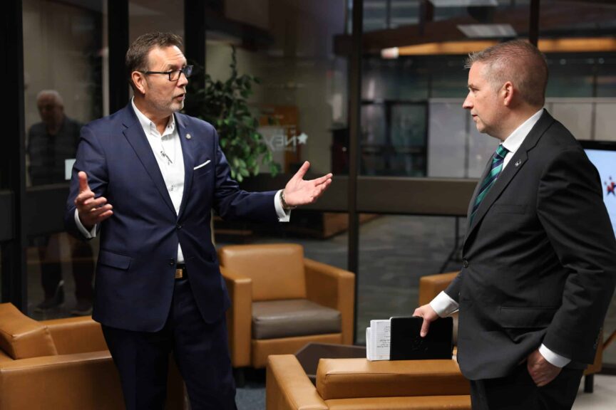 Kelly meets with students, faculty, staff, and members of the community during his PSC campus visit.