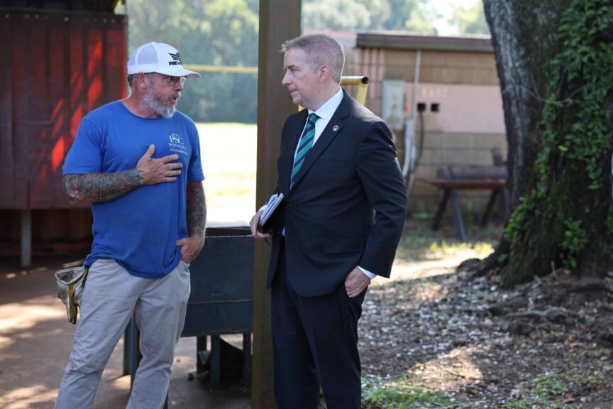 Kelly meets with students, faculty, staff, and members of the community during his PSC campus visit.