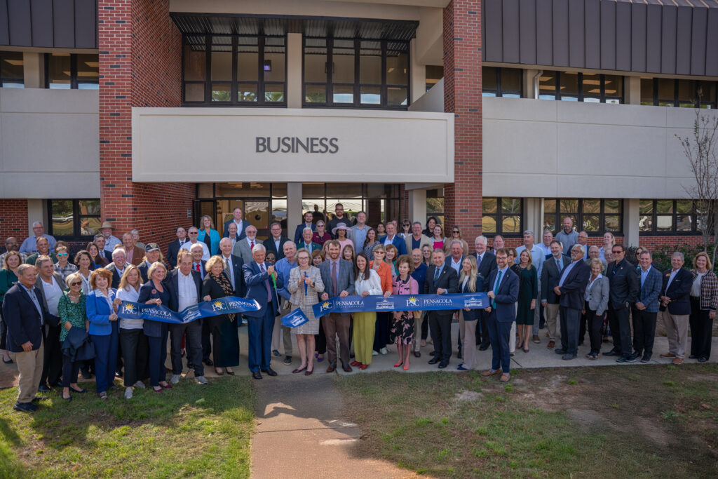 Local and state dignitaries, along with the colleagues, family and friends of former PSC President Ed Meadows, gathered for the dedication of C. Edward Meadows Hall at Pensacola State College on Oct. 26.